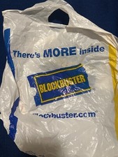 Vintage Blockbuster Video Plastic Bag Movie Film Entertainment Advertise Store
