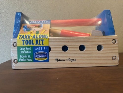Neu! Holzwerkzeugset Melissa & Doug Mitnehmen - 24 Teile klassisches Spielzeug