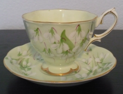 Taza de té y platillo vintage con gotas de nieve Royal Albert - Imagen 1 de 10