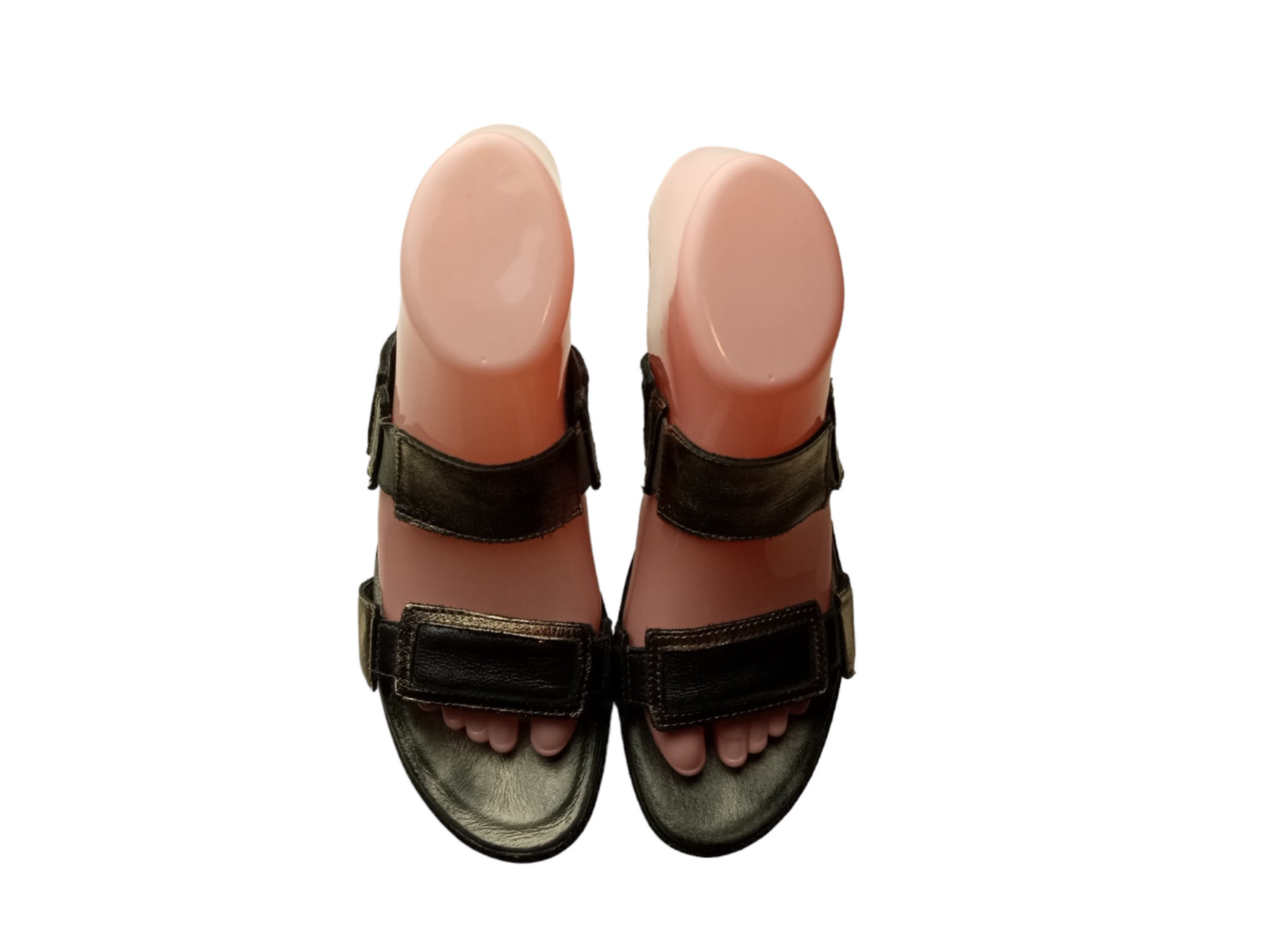 Naot Women's Treasure Strap Metal Pewter Platform Inches Wedge