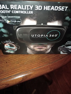 Utopia 360 Virtual Reality 3D Headset + Bluetooth Controller New In Box