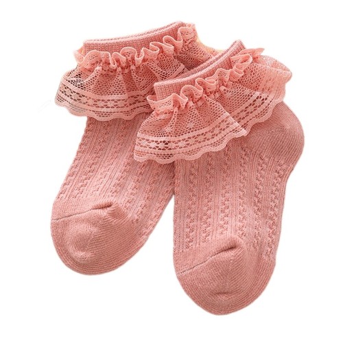 Kids Cotton Socks Fashionable Girls Lace Trim Calf Socks for Various Occasions - Picture 18 of 31