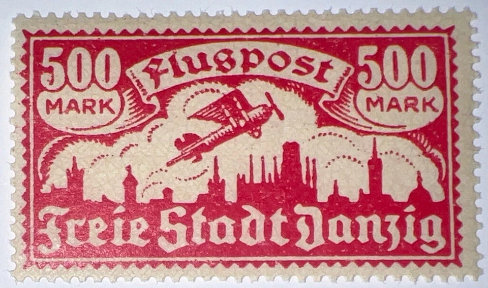 Дорожные марки: Германия Данциг марки Гданьск 500 марок MOGNH - Изображение 3 из 4