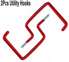 2 x SCREW IN LARGE STORAGE HOOKS SHED GARAGE CEILING WALL MOUNTING WORKSHOP