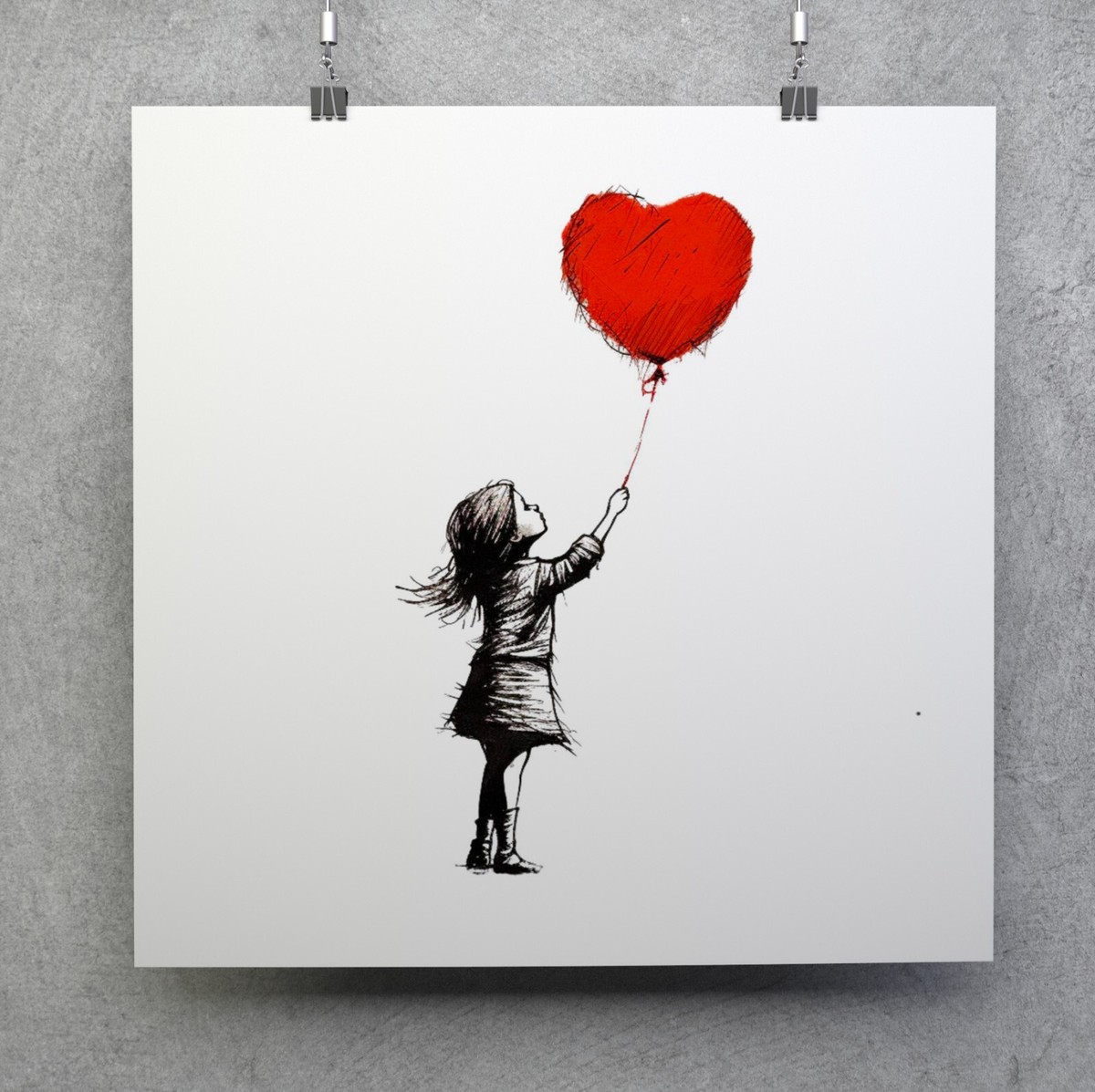 Banksy GIRL WITH RED BALLOON WCP SCREEN PRINT バンクシー シルク