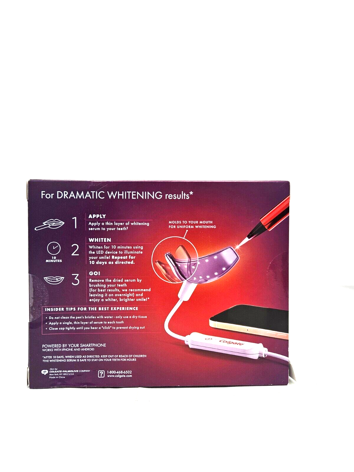 Colgate Optic White ComfortFit LED Light Pen Teeth Whitening Kit 01/