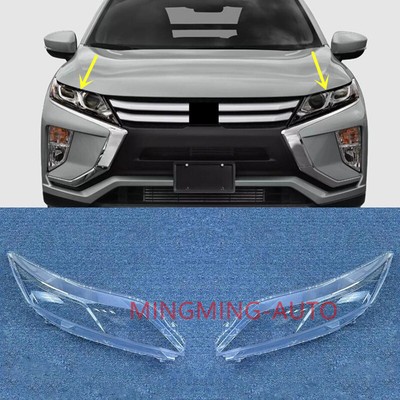 For Mitsubishi Eclipse Cross 2018-2020 A Pair Headlight Lens Clear Cover + Glue
