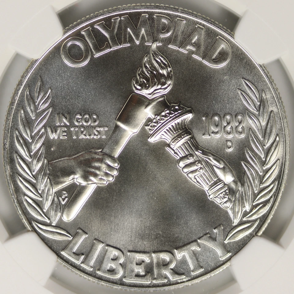 1988-D Olympics $1 Commemorative Silver Dollar NGC MS70 - Image 3 of 4