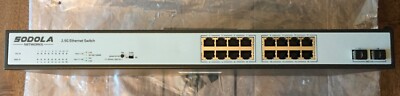 SODOLA 16 Port 2.5GbE Umanaged Ethernet Switch, 16X 2.5GBASE-T Ports, 10G SFP +