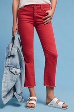 NWT ANTHROPOLOGIE SCRIPT HIGH-RISE CROPPED FLARES by PILCRO 31P