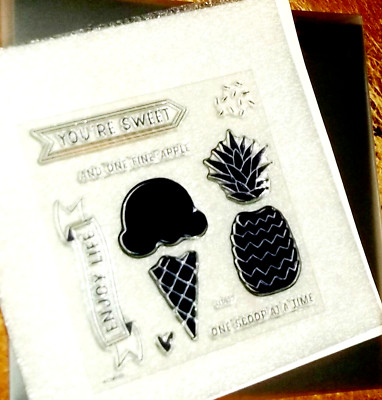 CTMH B1655 ONE SCOOP AT A TIME ~ YOU'RE SWEET and one FINE-APPLE. Ice cream cone