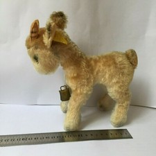 Original Steiff Zicky Goat 6322.0 With Raised Silverscript Button Brass Bell