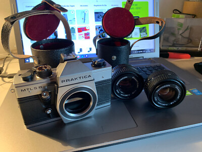 kamera konvolut analog Praktica MTL5B zwei Objektive Prakticar 1:1.8 f=50mm und