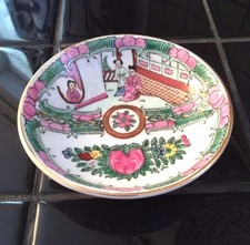 ANTIQUE Chinese Republic period famille rose porcelain BOWL Women OF QIANLONG 