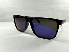 Blue Mirror Lenses Matte Black Frames Square Sunglasses 908P MADE IN CHINA