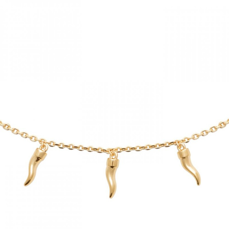 Collier pampilles Corne d'abondance porte-bonheur en or jaune pour sublimer vos looks d'été