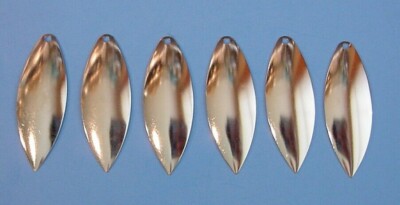 Lot of 6 -- Worth Mfg Size #6 Nickel Willow Leaf Spinnerbait Blades 2.875'' long