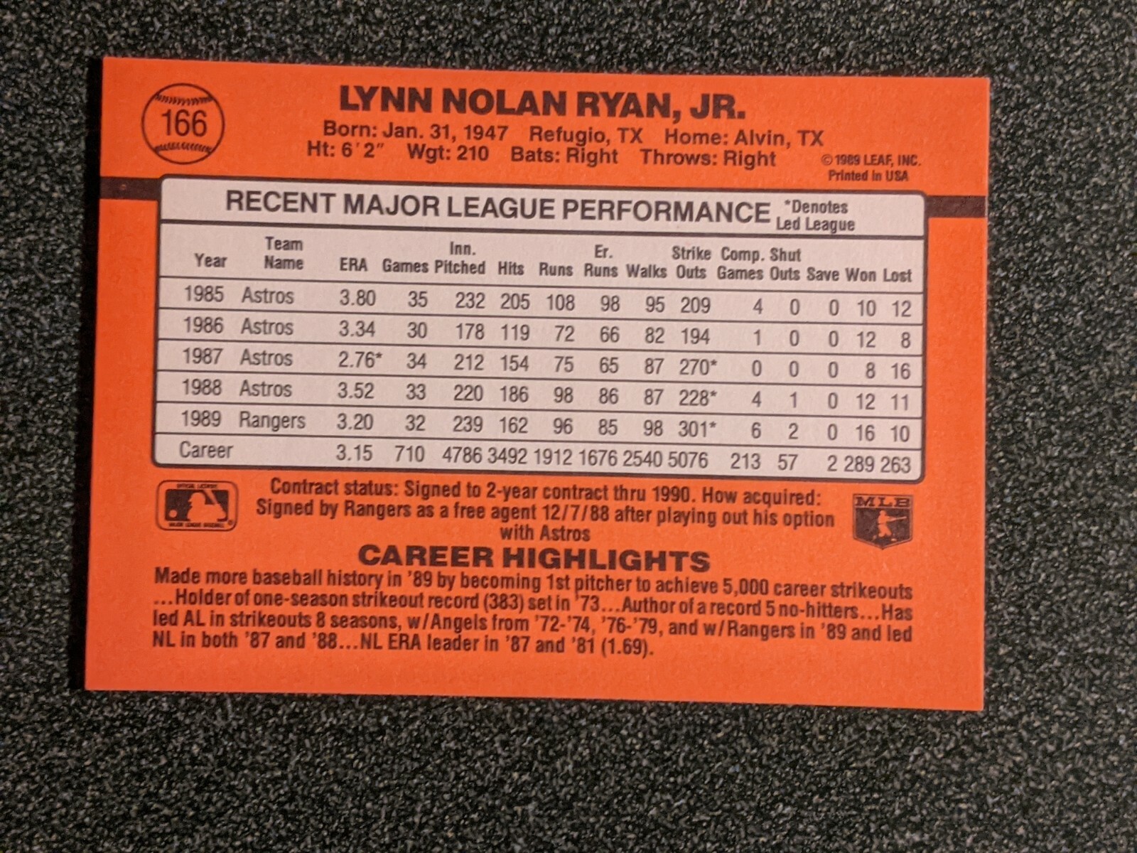 Nolan Ryan Single Baseball Cards 1971 - 1994 Donruss Topps Leaf Upper Deck - Picture 39 of 75