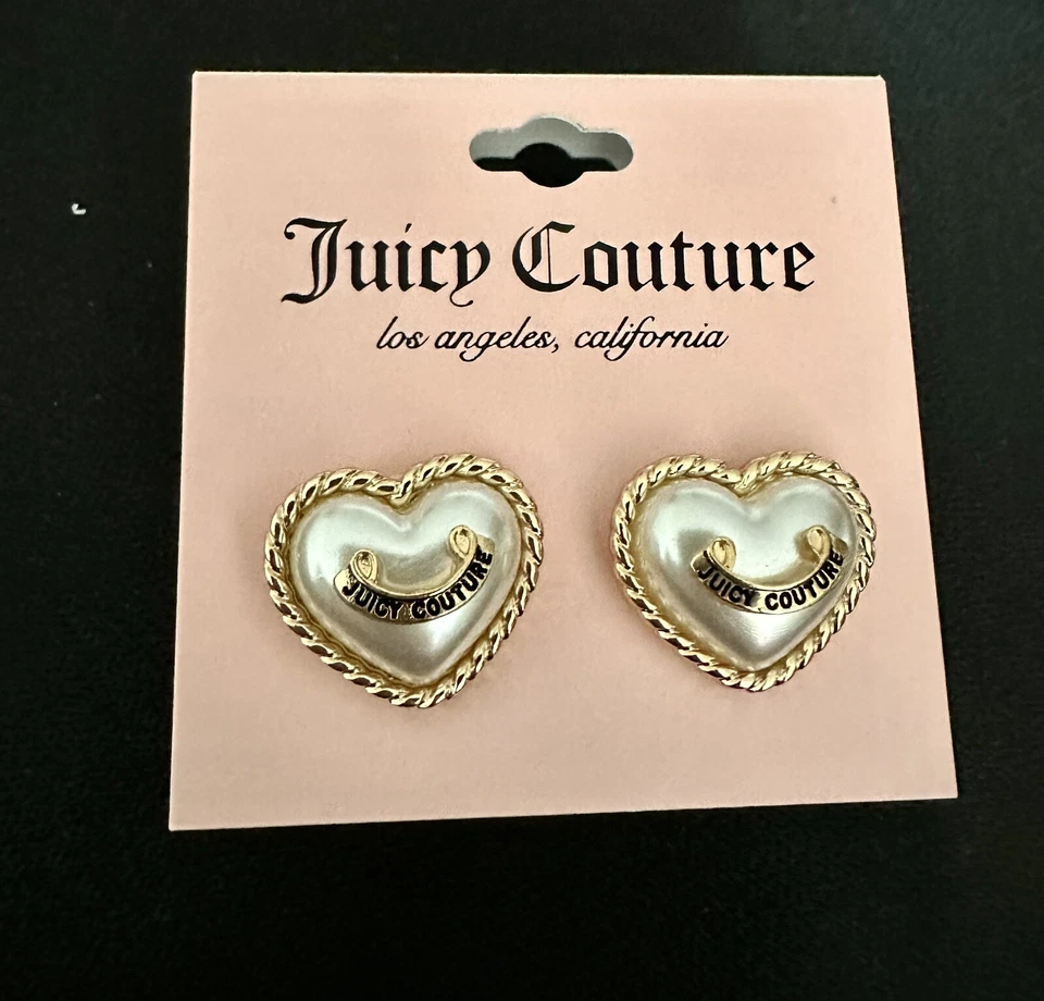 Juicy Couture Heart Pearl Earrings - Image 2 of 3