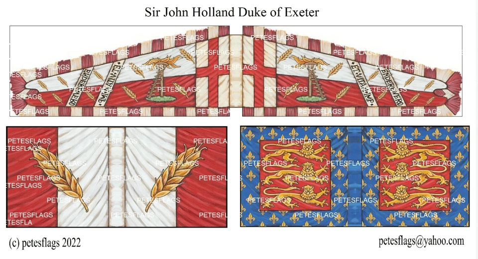 28mm Medieval Wars of the Roses Flags Henry Holland Duke of Exeter Lancastrian