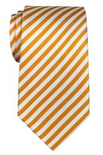 Striped Woven Men's Tie Necktie Orange and White Stripe