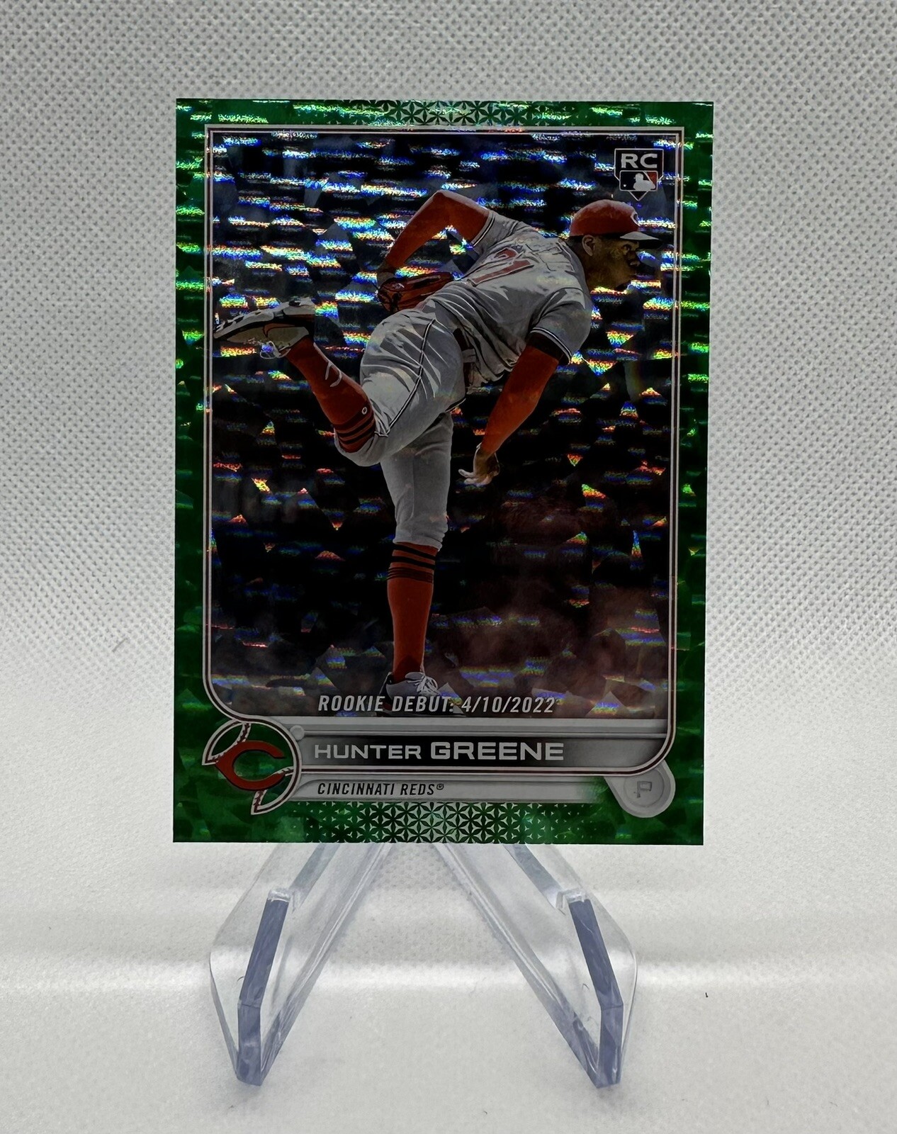 2022 Topps Update Hunter Greene RC Green Ice Foil /499 Rookie Debut Reds 🔥