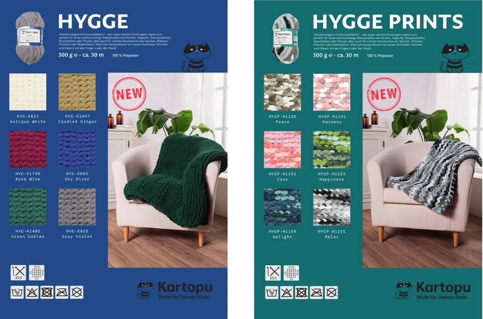 Chunky Wolle 300gr Knaul -zum Finger Stricken - dickes Häkelgarn Strickgarn - Bild 2 von 2