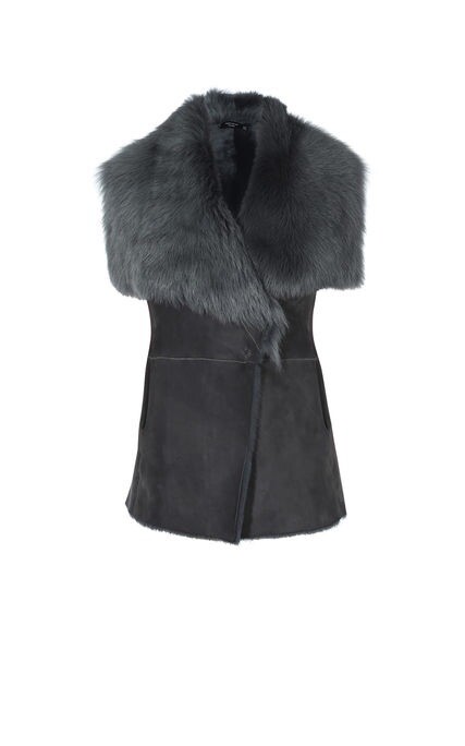 Karen Millen Rare Grey Shearling Gilet Size 10 BNWT New WB006 Winter Christmas image 5