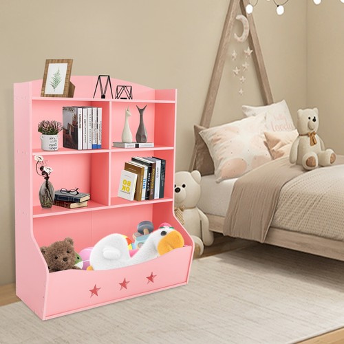 Kids Bin Toy Storage Box Bookcase Organizer Shelf Playroom Bookshelves Bedroom - Picture 5 of 22
