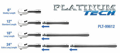 ATD TOOLS Platinum Tech PLT-99612 1/2'' Drive 3-in-1 Variable Length Ratchet