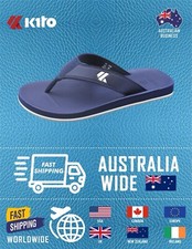 KITO Premium Quality THONGS / SANDALS / SLIDE BLACK  NAVY UNISEX AA64M