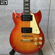 Factory Cherry Sunburst SG Electric Guitar Solid Body 6 String Gold Parts