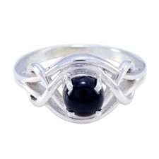 Black Onyx Sterling Silver Ring Manmade Jewelry For Children's Day Gift US