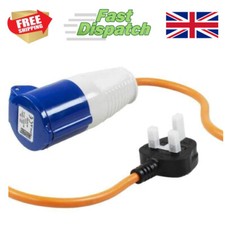 UK Plug to Caravan Camper Boat Marina Hookup Socket Extension Cable Lead 5-50M