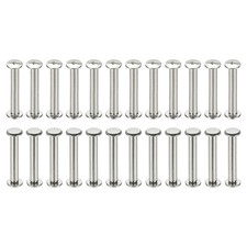 24 Sets Chicago Screws, 3x20mm DxH Phillips Binding Post Screw Rivets,Silver