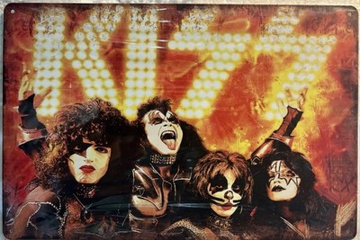 TIN SIGN 8x12 Kiss Rock Roll Band Group Heavy Metal Costumes Gene Simmons DD15