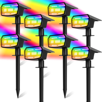 8-Pack Solar Spot Lights - Waterproof, 3 Modes, 59 LED for Garden & Pathway