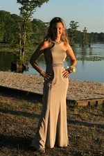 silver prom dress size 4 beaded