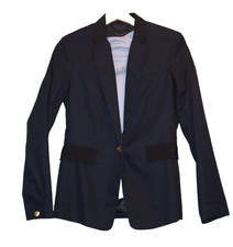 Rag Bone Blazer Windsor Cotton Jacket Women's Size 6 Navy Blue Black NWOT