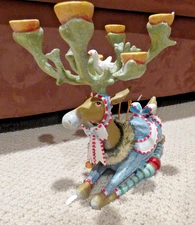 Patience Brewster Krinkles Department 56 Reindeer Candelabra Dash Away 6 Candles