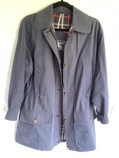 Vintage BURBERRY Navy Blue Drawstring Waist Hooded Womens Jacket Size L