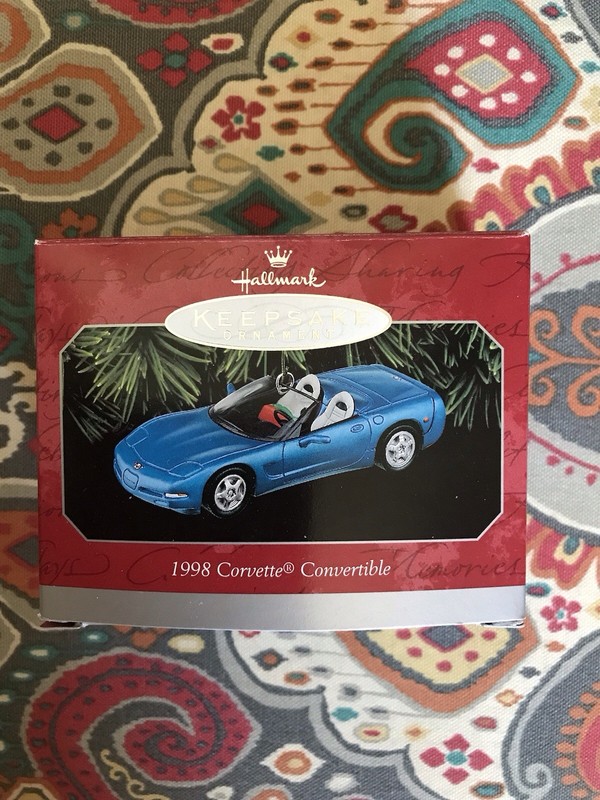 Hallmark 1998 Chevrolet Corvette Convertible Blue Keepsake Christmas Ornament