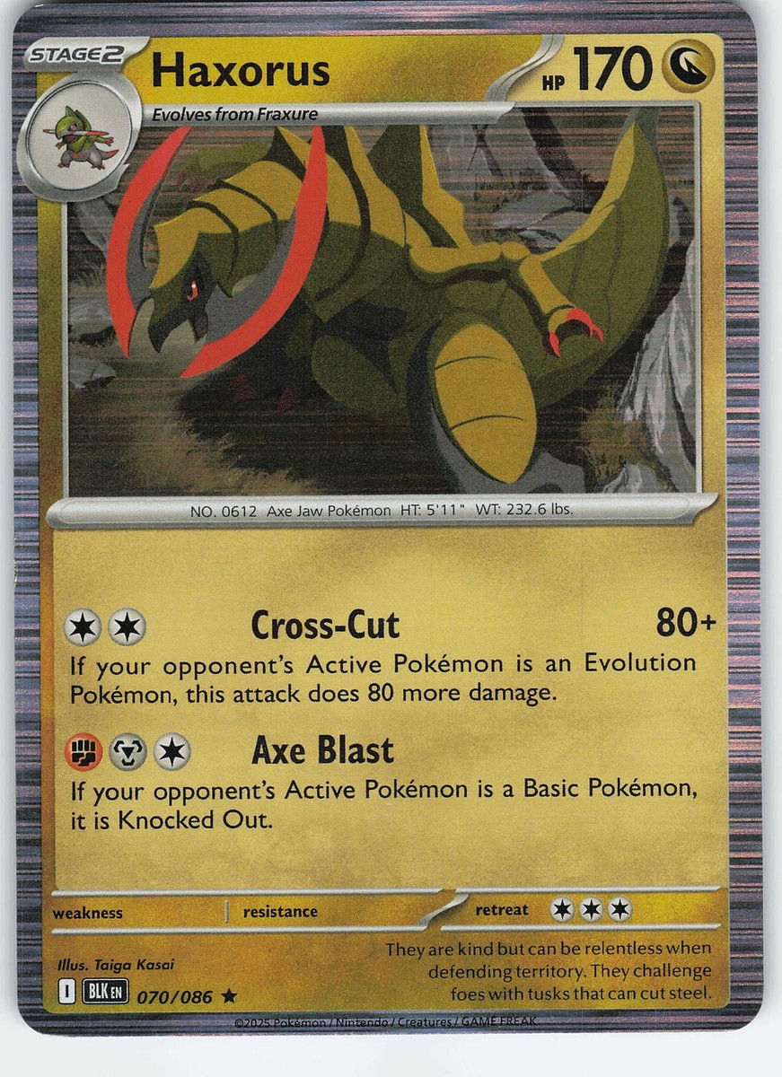 Haxorus 070/086 Rare Holo SV: Black Bolt NM Pokémon | eBay