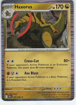 Haxorus 070/086 Rare Holo SV: Black Bolt NM Pokémon | eBay
