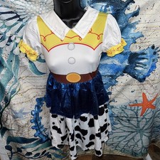 New Halloween Girls Cowgirl Disney Dress with Disney Ears Set 7-8years Costume