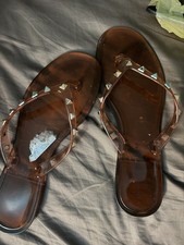 Sperry Women  s Brown Studded Thong Slip-On Flat Sandals US 9 EU 40