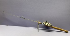 Vtg Ice Fishing Rod Sw-ish Rod By Swiss-tech Delavan Wi 7.75 Hoop Reel Stand
