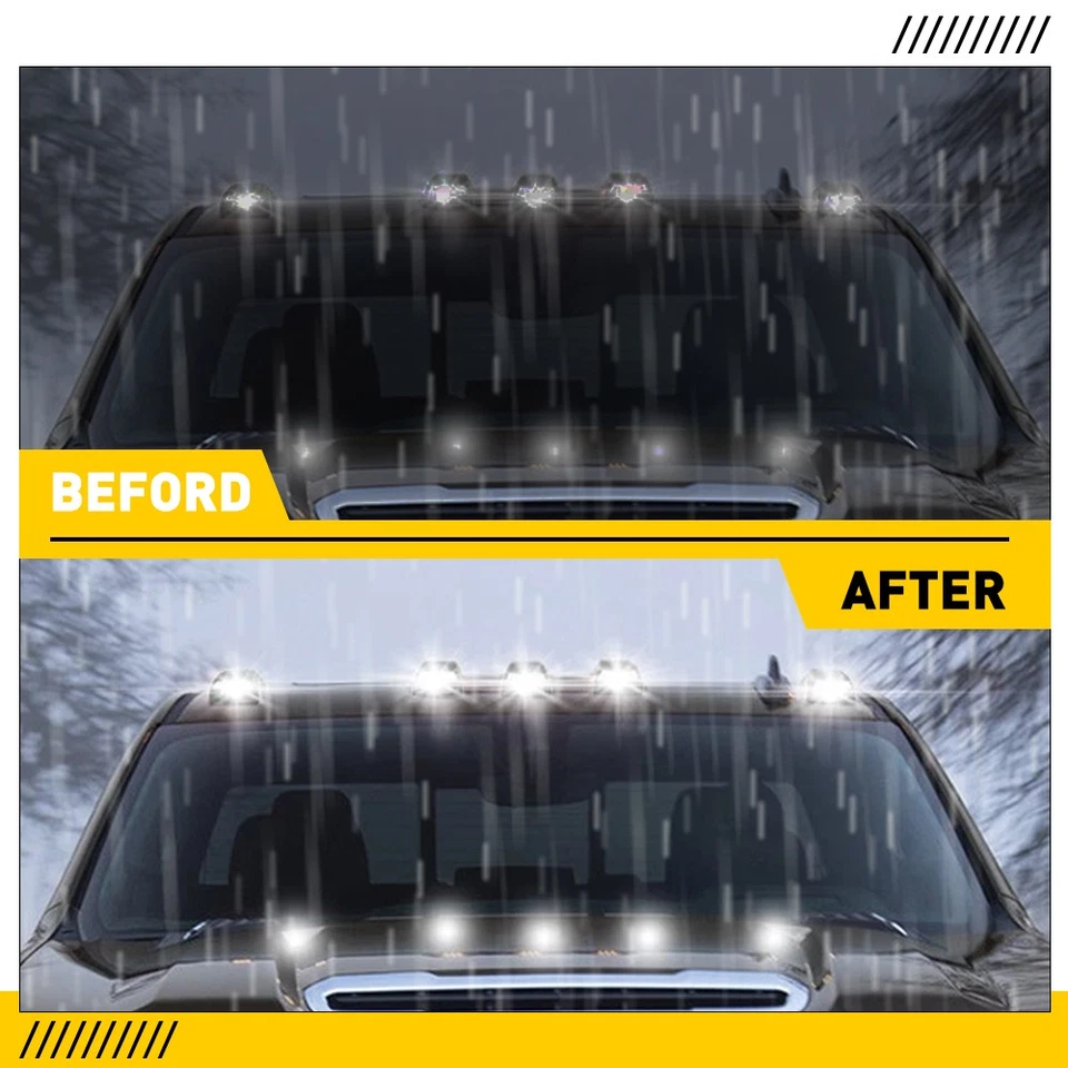 5-10X Lente ahumada Blanco Cabina Superior Techo Marcador Luces LED para Camión SUV Coche Foto 4 de 4