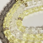 Vintage 42" Double Strand Faceted Beaded Necklace Clear Yellow & Gray  # 322 — photo 2