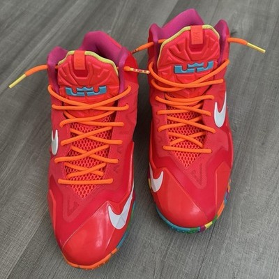 Nike LeBron 11 Fruity Pebble Multicolor High Top Athletic Sneakers